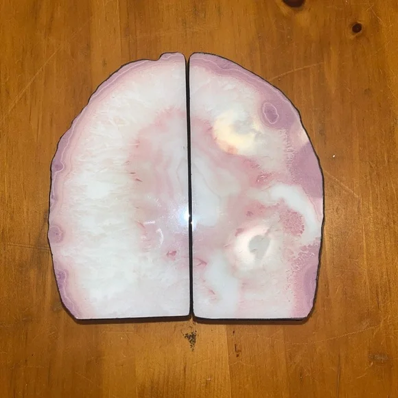 NWT Hudson Finds Pink/Purple Geode Bookends - Picture 2 of 5